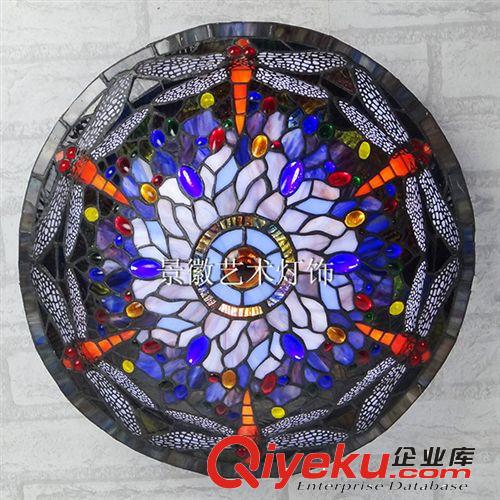 吸頂燈 虧本清倉蒂芙尼歐式彩色玻璃田園客廳臥室過道陽臺(tái)創(chuàng)意燈*原始圖片2