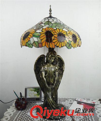 ~燈熱賣田園彩色玻璃樹脂臥室床頭婚慶創意歐式復古家居裝飾燈具原始圖片2