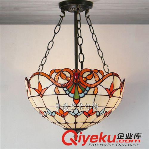 【薦】餐廳吊燈 創(chuàng)意歐式吊燈 北歐彩色玻璃蒂凡尼吧臺吊燈批發(fā).原始圖片2