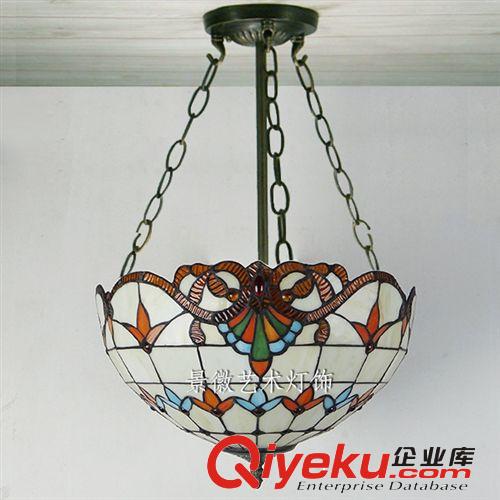 【薦】餐廳吊燈 創(chuàng)意歐式吊燈 北歐彩色玻璃蒂凡尼吧臺吊燈批發(fā).原始圖片3