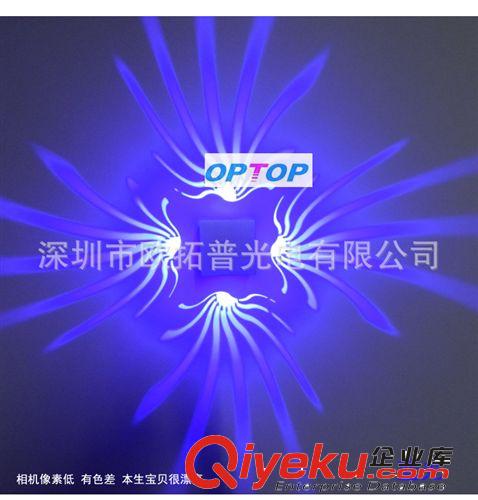零成本推廣2014{zx1}款1w/3w led壁燈 花瓣圖案彩色幻燈