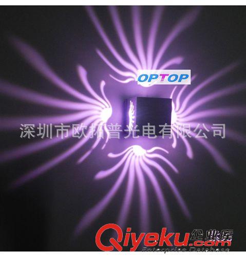 零成本推廣2014{zx1}款1w/3w led壁燈 花瓣圖案彩色幻燈