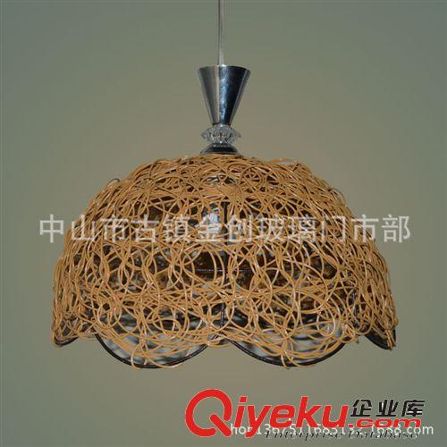 批發(fā)古鎮(zhèn)外貿(mào)藤藝燈吊燈 現(xiàn)代餐廳飯廳燈具時尚創(chuàng)意麻球藤編燈原始圖片3