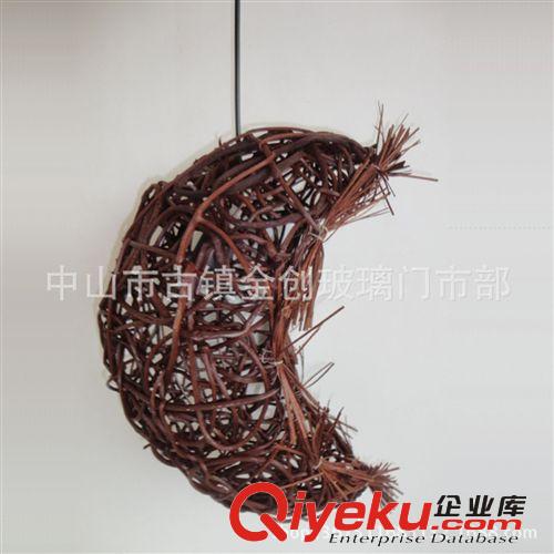 批發(fā)現(xiàn)代田園藤藝吊燈 編織藤燈客廳燈酒吧裝飾燈具 餐廳單頭吊燈原始圖片3