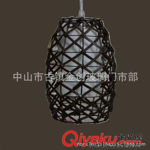 批發外貿現代藤藝手工編織燈 臥室吊燈餐廳客廳燈飾 工程訂做