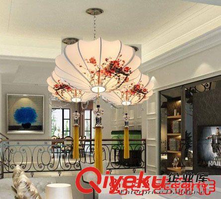 gd海洋布藝純手繪單頭吊燈餐廳燈走廊過道燈酒店茶樓燈飯廳燈飾