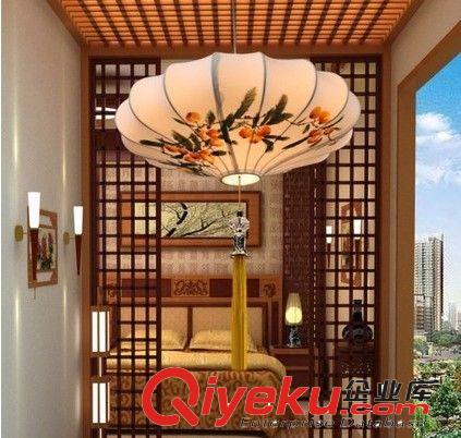 gd海洋布藝純手繪單頭吊燈餐廳燈走廊過道燈酒店茶樓燈飯廳燈飾原始圖片3