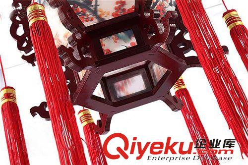仿古木藝羊皮吊燈喜慶宮燈餐廳燈中式羊皮燈酒店茶樓工程燈具原始圖片2