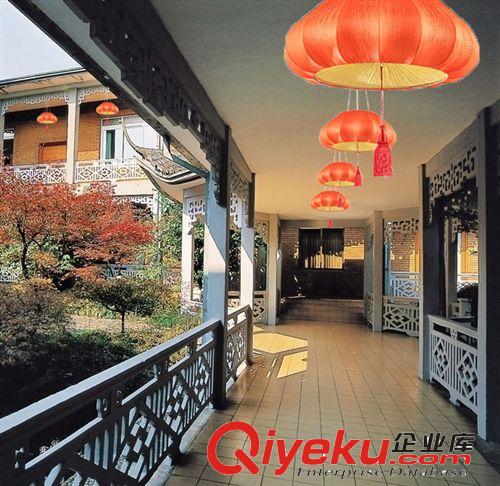 仿古中式單頭吊燈古典南瓜燈海洋布藝燈餐廳酒店大廳吊燈工程燈