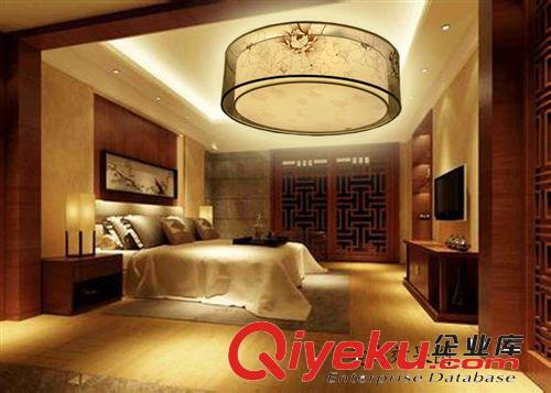 現代簡約吸頂燈仿羊皮燈中式書房臥室燈客廳燈溫馨燈具燈飾