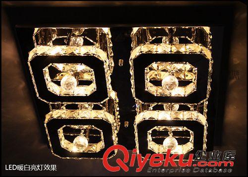 客廳燈現代簡約水晶燈led吸頂燈方形創意臥室餐廳燈具燈飾