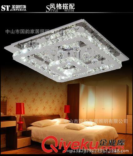 廠家直銷正方形整體不銹鋼水晶吸頂燈客廳燈餐廳燈家居裝飾燈具