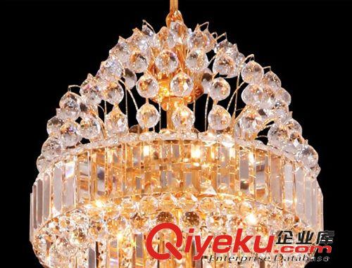 大量現(xiàn)貨時(shí)尚美觀奢華金色大型工程燈 復(fù)式別墅可定制水晶吊燈原始圖片3