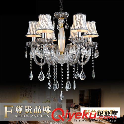 簡約干邑色蠟燭水晶吊燈 餐廳臥室酒店客廳現(xiàn)代燈 燈飾燈具原始圖片2