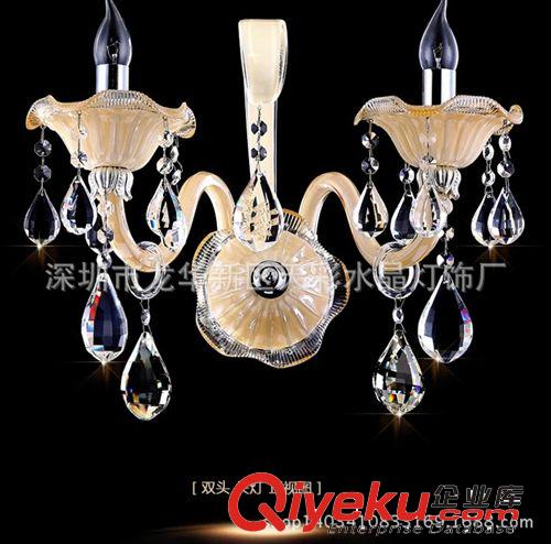 LED現代歐式創意水晶床頭壁燈 單頭雙頭簡約壁燈燈飾水晶燈具燈飾原始圖片2