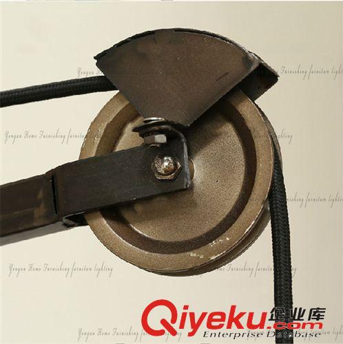 美式鄉(xiāng)村 復(fù)古仿古工礦摩登盧森特鐵藝紡錘滑輪燈具法式工業(yè)壁燈原始圖片2