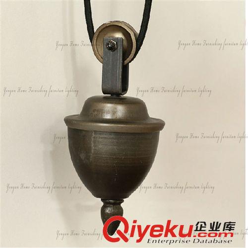 美式鄉(xiāng)村 復(fù)古仿古工礦摩登盧森特鐵藝紡錘滑輪燈具法式工業(yè)壁燈原始圖片3