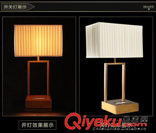 洛美帝歐式古銅臺燈 清光梅花棒臥室臺燈 USB充電臺燈水晶臺燈