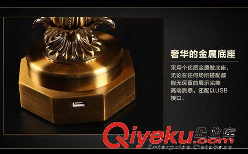 洛美帝歐式古銅臺燈 清光梅花棒臥室臺燈 USB充電臺燈水晶臺燈原始圖片2