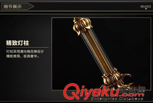 洛美帝歐式古銅臺燈 清光梅花棒臥室臺燈 USB充電臺燈水晶臺燈原始圖片3