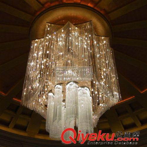 廠家定做別墅酒店會所KTV工程大堂吸頂燈不銹鋼現代水晶燈