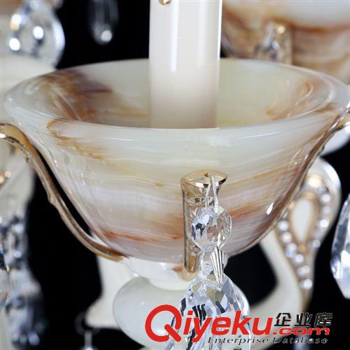 兩護(hù) gd歐式水晶吊燈 蠟燭水晶燈飾 別墅客廳燈 玉石燈具原始圖片3