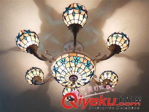 6+1丁香花tr貝殼吊燈地中海餐廳吊燈客廳貝殼吸頂燈別墅燈具原始圖片3