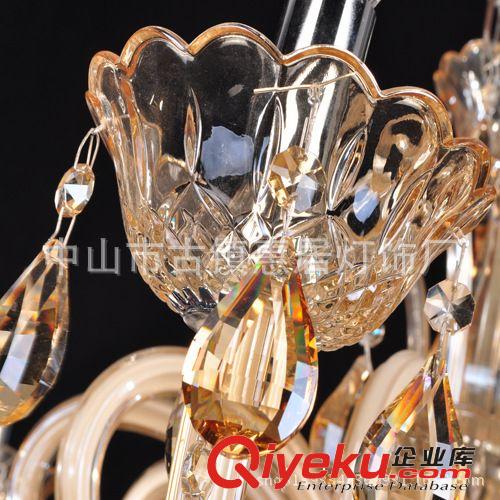 【新品5折】水晶燈 香檳金蠟燭6頭水晶吊燈客廳餐廳惠居1件代發原始圖片3