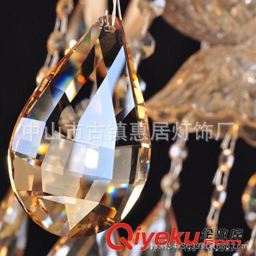 1批發香檳金8頭蠟燭水晶吊燈 客廳餐廳專用 中山惠居燈飾可代發原始圖片3