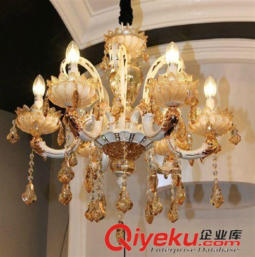 批發(fā)商吊燈 鋅合金水晶燈 香檳金18頭蠟燭水晶吊燈中山古鎮(zhèn)惠居