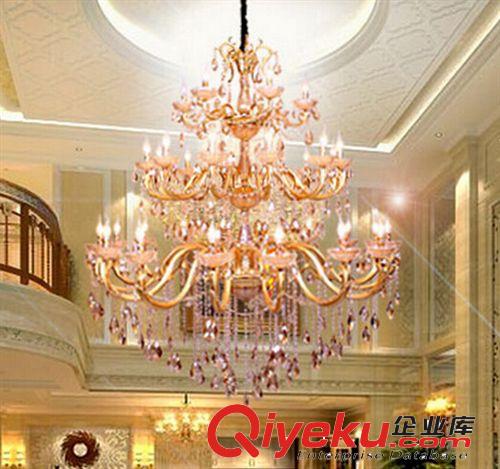 熱銷歐式水晶吊燈 玉石水晶燈鋅合金大廳客廳別墅大堂玉石吊燈