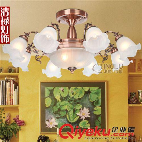 新款燈具批發鐵藝電鍍歐式吊燈,客廳臥室餐廳燈簡約現代仿古燈飾原始圖片3