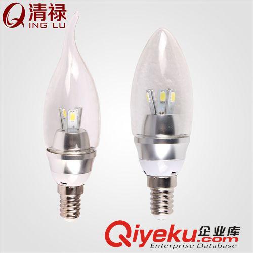 清祿燈具 尖泡LED節能燈 E27E14螺口節能燈 3W蠟燭燈泡 360度光源原始圖片2