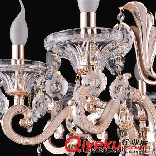 歐式水晶吊燈 奢華客廳臥室燈具餐廳復(fù)式樓金色鋅合金現(xiàn)代燈飾原始圖片3