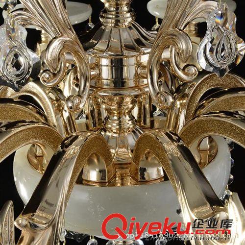 鋅合金歐式水晶吊燈客廳餐廳燈 金色蠟燭水晶燈飾　簡歐燈具原始圖片2