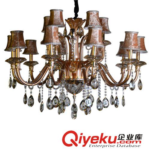 S金吊燈臥室燈 客廳燈餐廳燈 歐式蠟燭水晶吊燈飾燈具88023-10+5原始圖片2