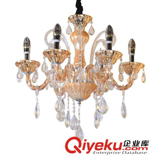 香檳色水晶吊燈歐式蠟燭水晶吊燈飾燈具 88015-8
