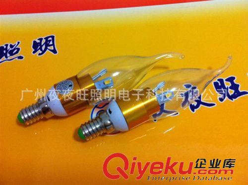 水晶LED蠟燭燈220V 3W LED透明/霧面拉尾燈泡 LED尖泡 E14E 工廠