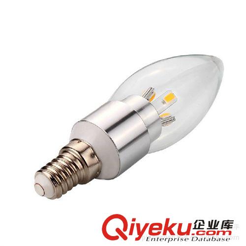 廠家直銷LED蠟燭燈 LED節(jié)能燈尖泡拉尾 3w水晶吊燈光源 E14小螺口原始圖片3