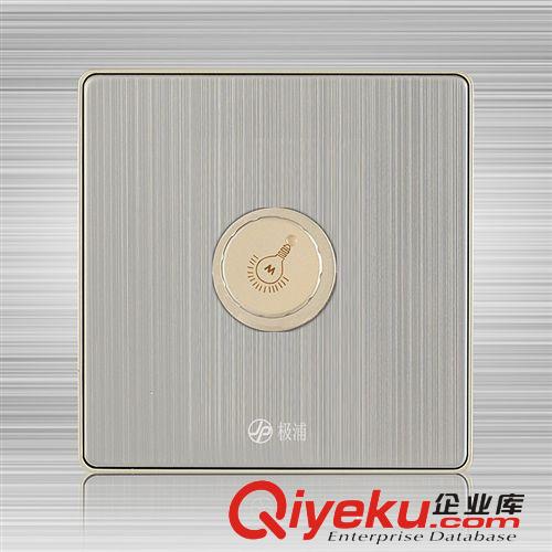 超值爆款金色兩位雙控開關不銹鋼拉絲墻壁開關插座面板廠家精品
