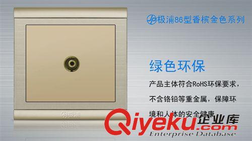 電視插座 墻壁插座 鋼制底板/香檳金/86型 暗裝 電視分支一分二插原始圖片2