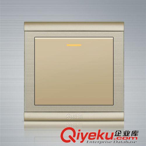 【熱銷{gj}】廠家直銷 一位單控開關 86型暗裝香檳金家用開關