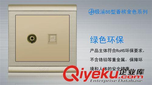 電視+網線插座 墻壁插座 86暗裝電視+網線/ 節能插座 不銹鋼插座原始圖片2