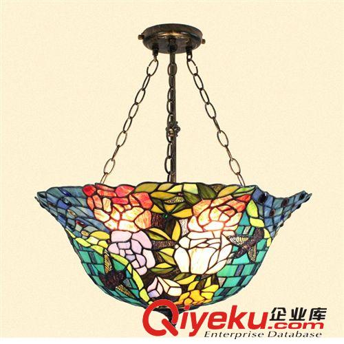 廠家定做餐桌田園紅蜻蜓蒂凡尼餐廳陽臺過道18寸喜慶大吊燈
