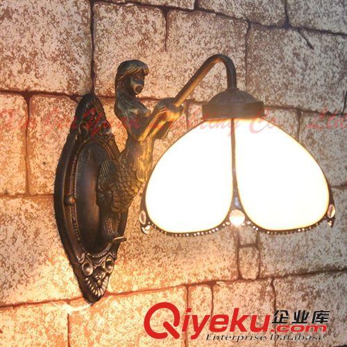 時尚創(chuàng)意簡約歐式蒂凡尼雙頭壁燈 單頭鏡前燈 玄關 過道燈走廊燈原始圖片3