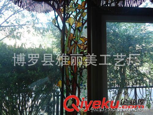 彩色玻璃背景墻穹頂天花板藝術玻璃涼亭別墅酒店會所裝飾玻璃屏風