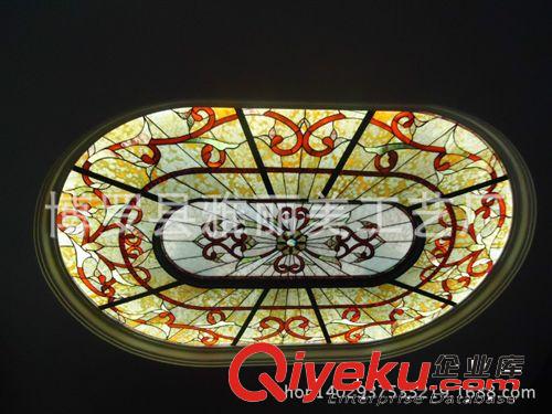 彩色教堂玻璃背景墻穹頂天花板藝術玻璃KTV別墅酒店會所裝飾玻璃