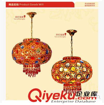 燈具 七彩中式吊燈燈籠燈陽臺吊燈旋轉(zhuǎn)水晶燈籠可轉(zhuǎn)動紅燈飾原始圖片2