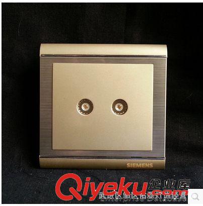 西門子電視插座面板/墻壁開關香檳二位電視插座/有線電視閉路插座原始圖片2