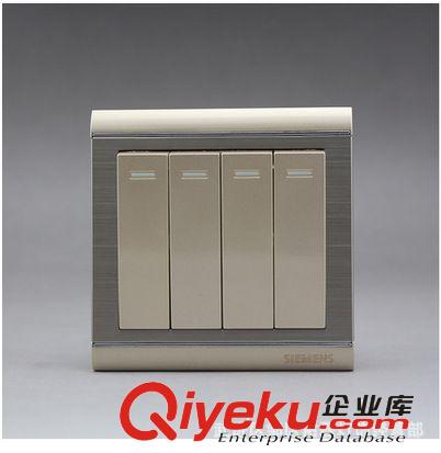 西門(mén)子開(kāi)關(guān)插座面板 四開(kāi)雙控開(kāi)關(guān) 墻壁香檳金色家裝拉絲 zp原始圖片2